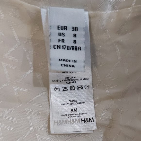 💋SHOWSTOPPER💋 ICONIC M by Madonna 100% Lambskin Leather Trench Coat in ivory - Picture 15 of 16